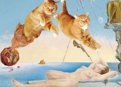 Dali, Dream caused by the Flight of a Bee around a Pomegranate a Second before Waking up